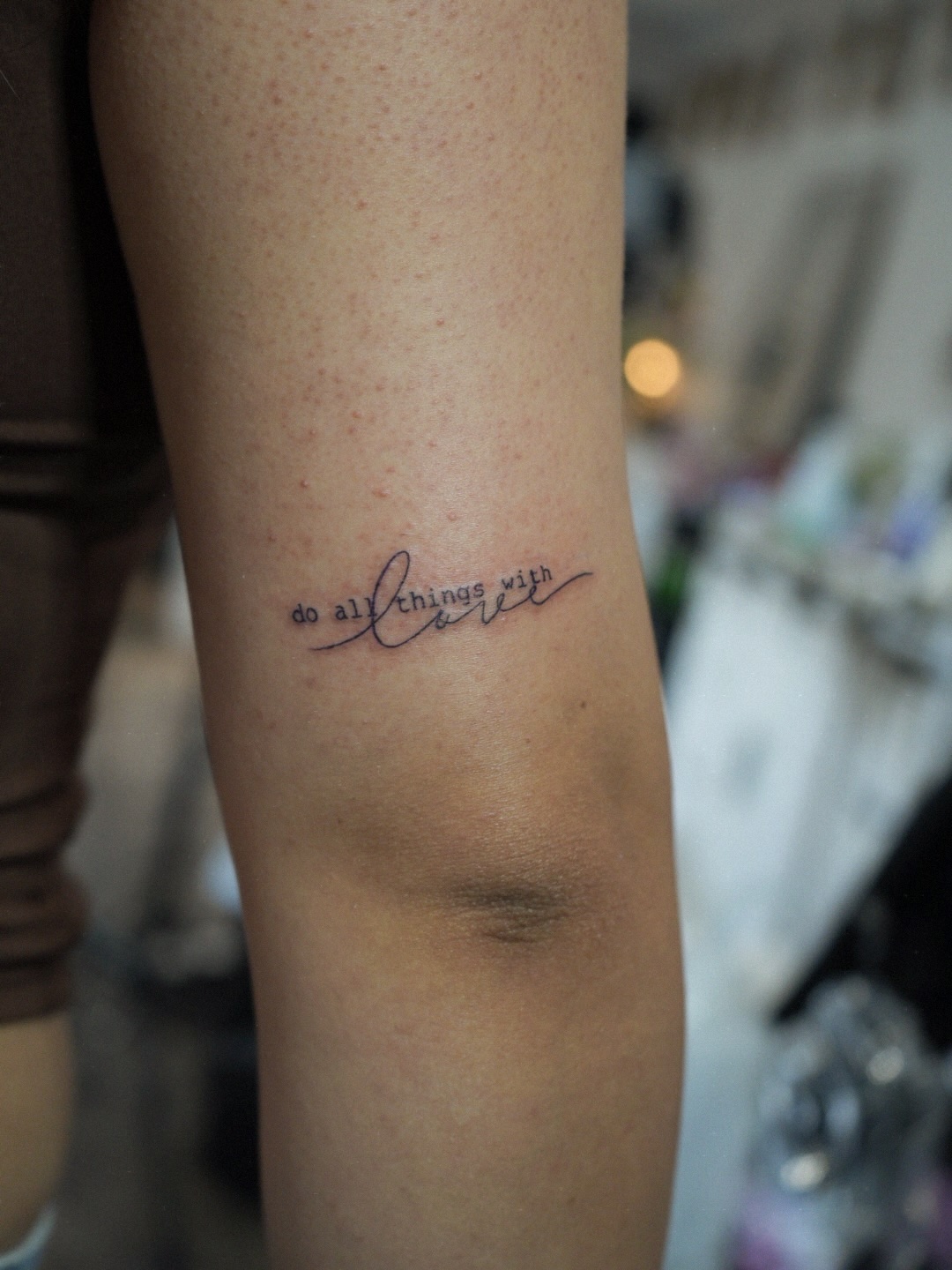 “Do all things with love”💕 — tattoo by Melissa Jergensen, Paramus, New Jersey
