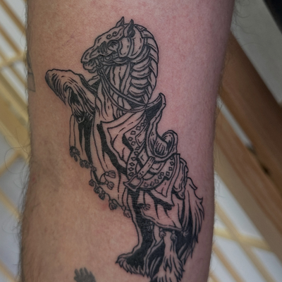 warhorse 🐴 
#engraving #woodcut #woodcuttattoo #losangelestattoo #losangelestat… — tattoo by Mateo Pardo, Los Angeles, California