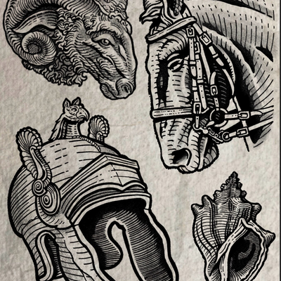 New flash sheet ⚡️⚡️
Slide for prices
#engraving #woodcut #woodcuttattoo #losang… — tattoo by Mateo Pardo, Los Angeles, California