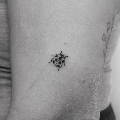 did you know if a ladybug lands on you it’s good luck?

#flashtattoo #ladybugtat… — tattoo by Ariane  McDonald, Los Angeles, California