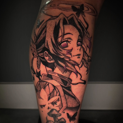 °🦋 S H I N O B U 🦋

If you like anime tattoos come get tattooed by me at @evot… — tattoo by Manolo Alvarez, Somers Point, new Jersey