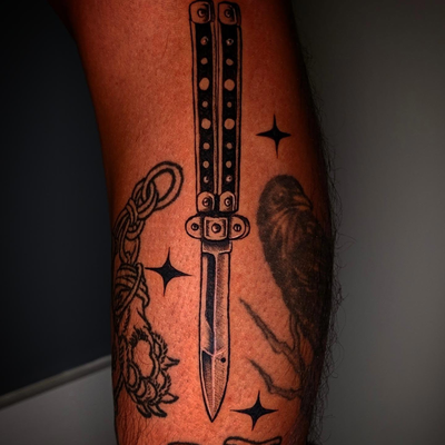 °B U T T E R F L Y 🔪 — tattoo by Manolo Alvarez, Somers Point, new Jersey