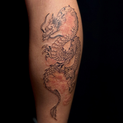 -Dragon and Sakura- 🐉 🌸

Thank you @sachiverner for your trust!!
Hope I can se… — tattoo by Shino Nakamoto, Los Angeles, California