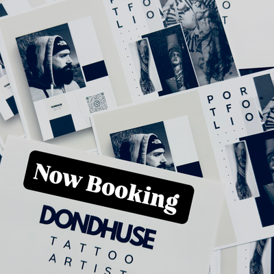 “Available designs. Limited spots left.” — tattoo by Eduardo Gómez, Orange, California