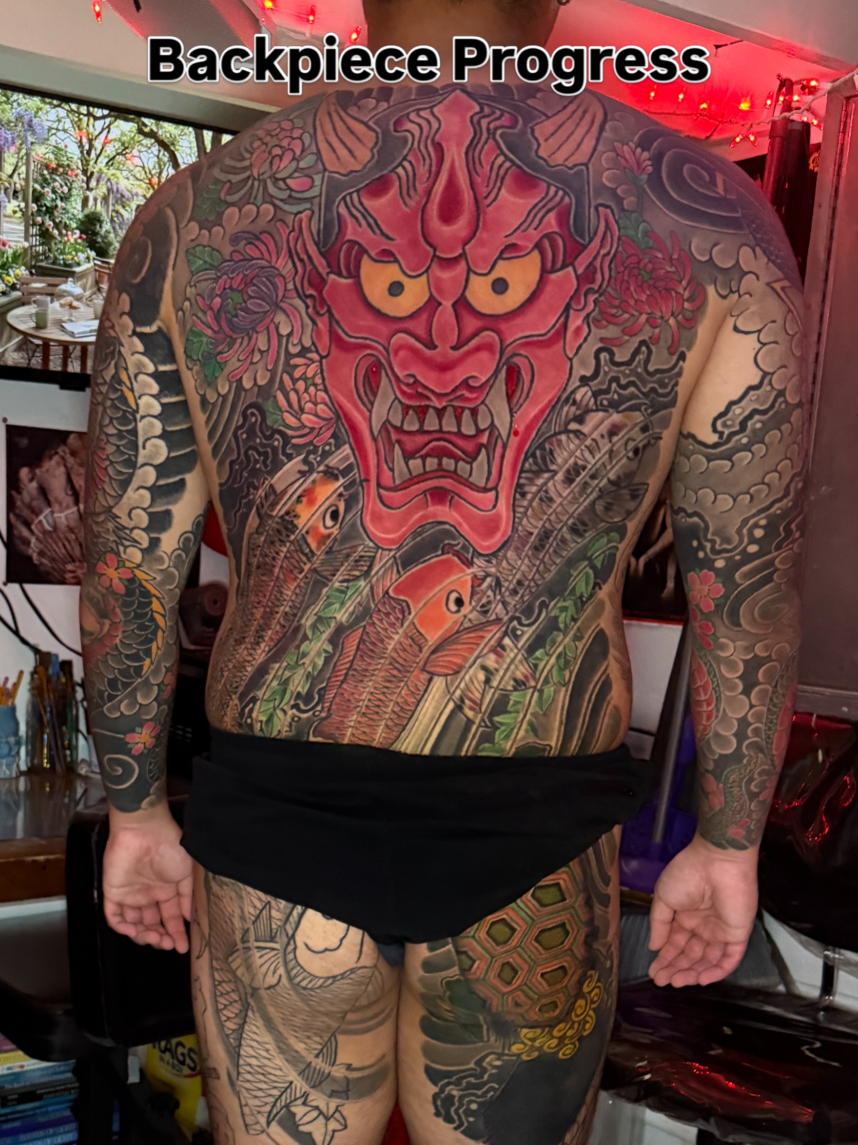 A Masterpiece in Progress.
Every traditional Japanese backpiece begins with a vi… — tattoo by Adam Khampong, Honolulu, Hawaii