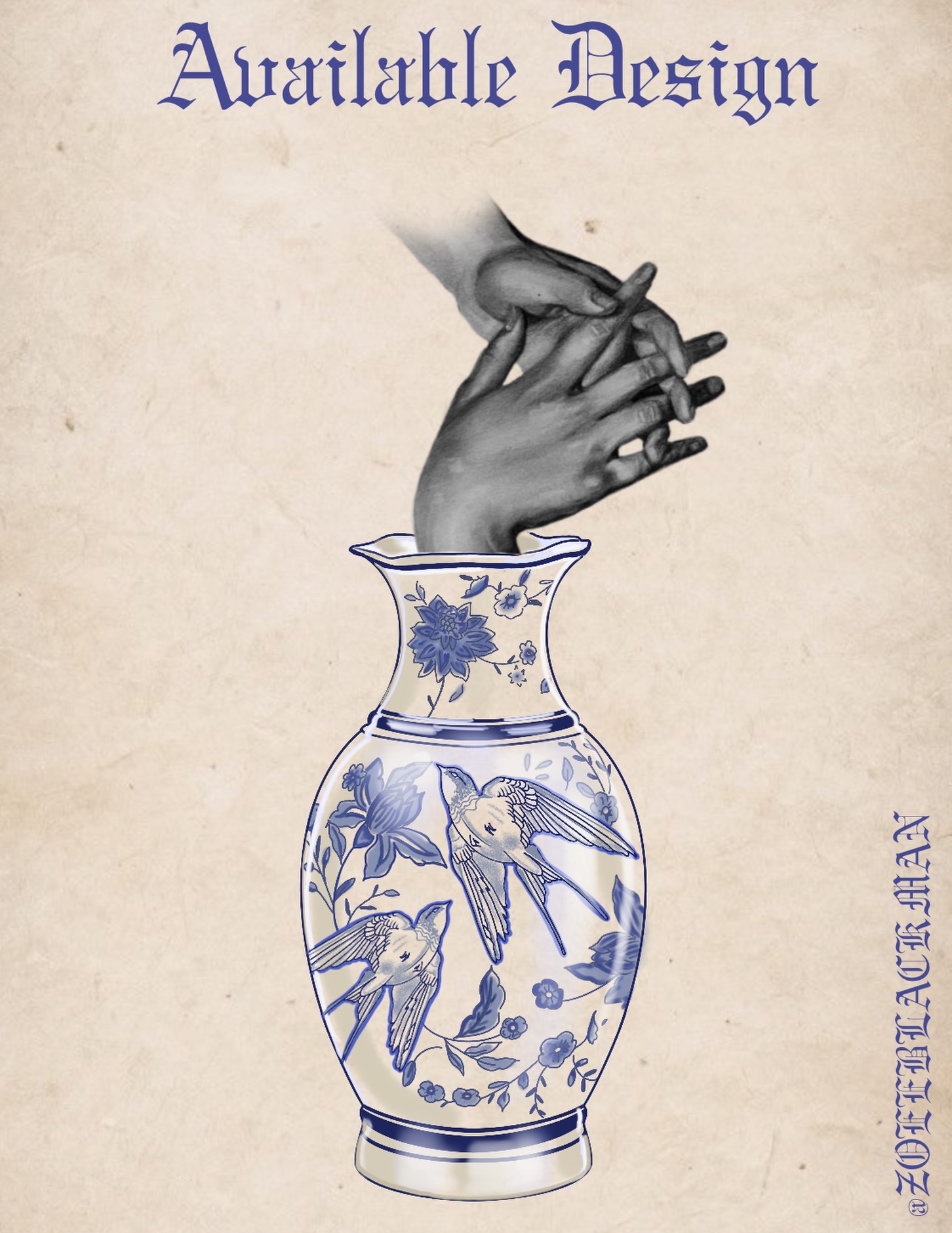 Would love to put this design on skin 🥹💙 

#tattoo #flashdesign #vasetattoo — tattoo by Zoe Blackman, Providence, Rhode Island