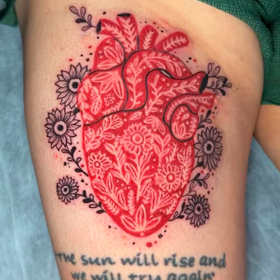 #creatorsearchinsights #mexicantattoo #hearttattoo #traditionaltattoo #anaheim — tattoo by marvel xavier, Stanton, California