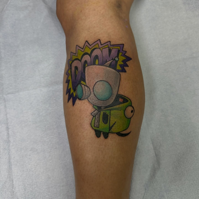 Doom doom doom 

@hausofwarhead 

@redbuddha_orange 
@redbuddhatattoo 

#invader… — tattoo by Chelsea  Dagger, Orange, California