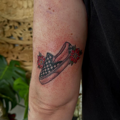 A lil @vans slipon action. 

Booking July-sept. 

#vans #tattoo #orangecounty #o… — tattoo by Chelsea  Dagger, Orange, California