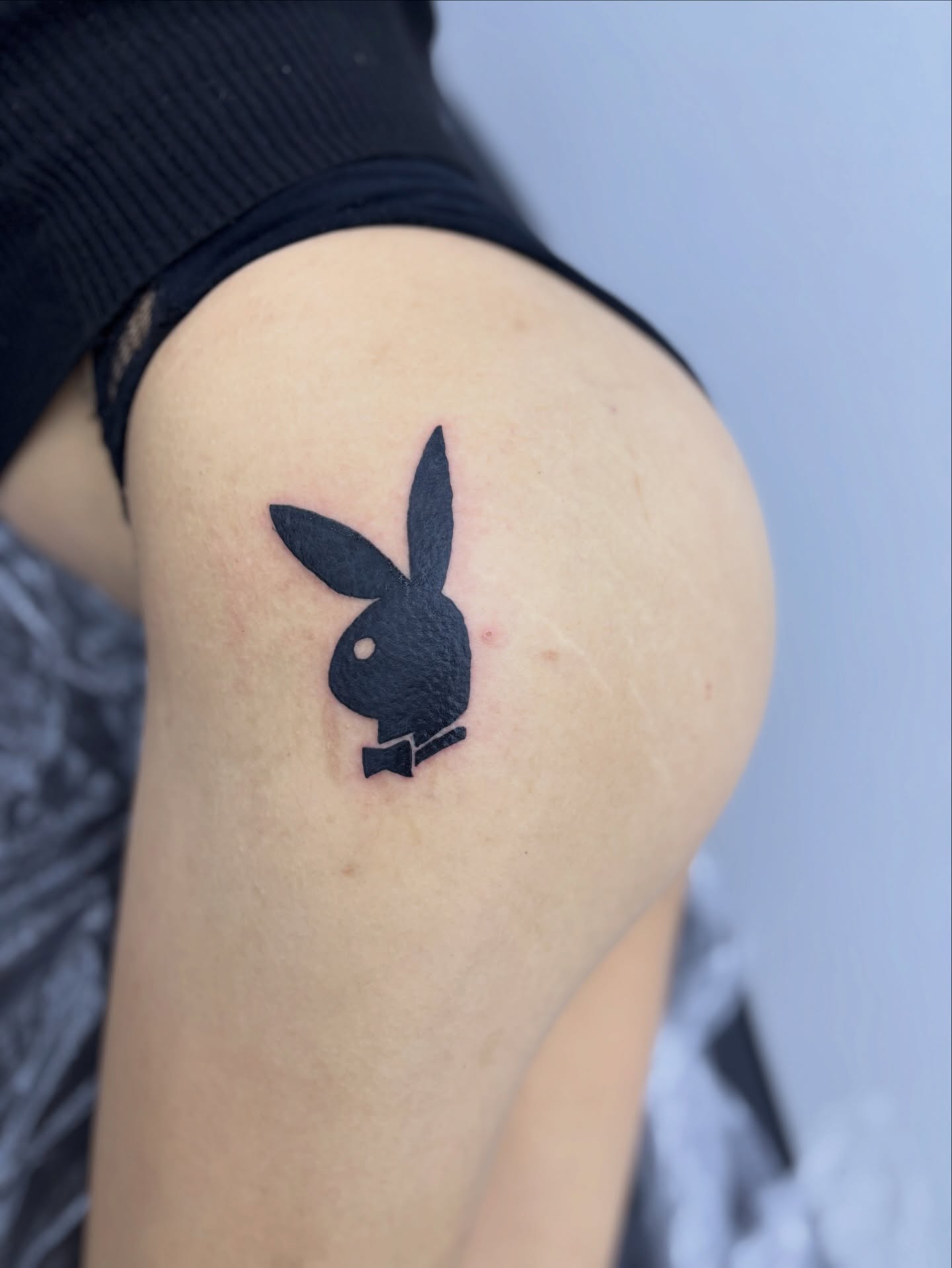 Fun playboy 🐰 I got to do the other day for booking please dm 🙏 #explore #tren… — tattoo by Purz One, El Centro, California