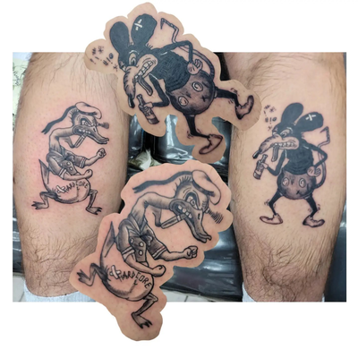 I'VE BIN ON SOME PUNK SH*T
BLACK FLAG X MISFITS

#1 double leg jammer
#2 a round… — tattoo by Paulie Smith, Fairless Hills, Pennsylvania