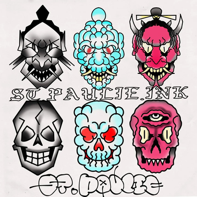some weird street art hannya/skull flash. hit me up for one.
.
.
.
.
.
.
.
#stre… — tattoo by Paulie Smith, Fairless Hills, Pennsylvania