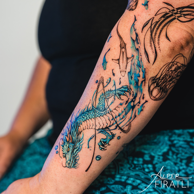 Water is never still, and neither is this project.
An evolving underwater world … — tattoo by Alper FIRATLI, Santa Monica, CA