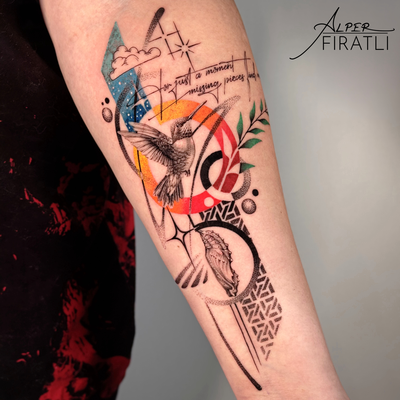 “For just a moment, missing pieces found me.”

This piece holds contrasts: still… — tattoo by Alper FIRATLI, Los Angeles, California