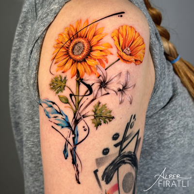 Final result of this beautiful tattoo 🥰
.
.
 #tattoo #latattoo #colorfultattoo … — tattoo by Alper FIRATLI, Los Angeles, California