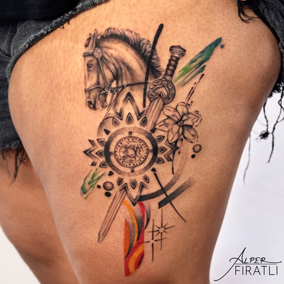 “Where is the horse and the rider?”

A custom Rohan-inspired piece, combining sy… — tattoo by Alper FIRATLI, Los Angeles, California