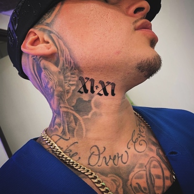 Roman numerals 11 ✝️ 11 — tattoo by Jc TheArtist, Downey, California