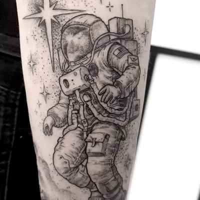 astronaut 2026 — tattoo by Sam Robichaud, Los Angeles, California