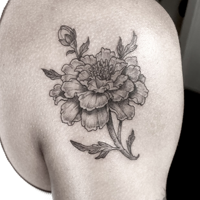 marigold 2026 — tattoo by Sam Robichaud, Los Angeles, California