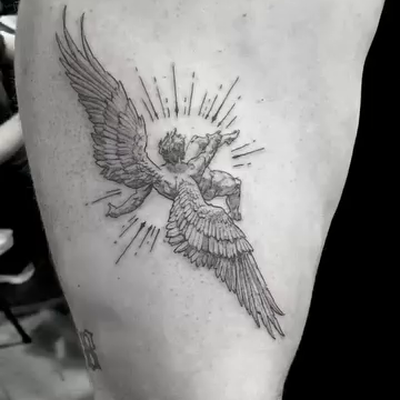 One of the many tattoos from Chicago last weekend. What a great show with great … — tattoo by Sam Robichaud, Los Angeles, California
