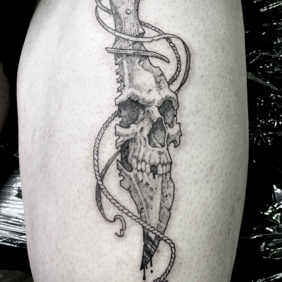 Another one from Chicago! My personal favorite of the whole weekend. Flash desig… — tattoo by Sam Robichaud, Los Angeles, California