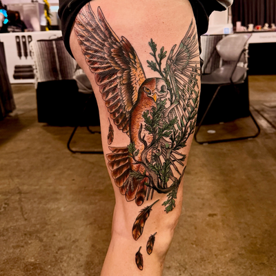 First one from yesterday at the @hawaiitattooexpo.  Always hard to get good phot… — tattoo by Josh Hall, Dallas, Texas