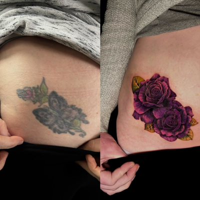Another coverup! Got to do some more color realism 🖤 thank you so much for the … — tattoo by Paige Chartrand, Goffstown, New Hampshire