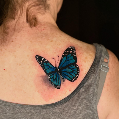 Swipe to see the before on this coverup that I did recently! 🖤🦋 

♡

♡

♡

♡

… — tattoo by Paige Chartrand, Goffstown, New Hampshire
