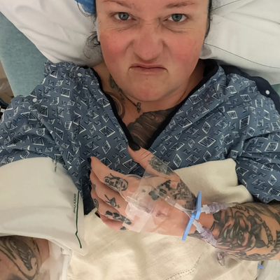 Yesterday morning, no eyebrows, no filter. 🤣 I'm a few organs lighter, and hope… — tattoo by Jay'e Jones, Yucca Valley, California