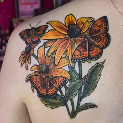 Thank you SO MUCH for making the trip out from Ohio to get tattooed Jenelle!!! S… — tattoo by Jay'e Jones, Yucca Valley, California