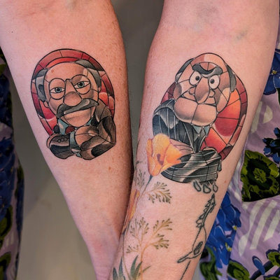 Super cute clients came in matching outfits and got complementary Waldorf and St… — tattoo by Janel Petch, Eagle Rock, CA