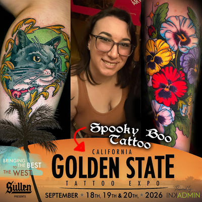 I am sooooo excited to announce that I will be a guest artist at Golden State Ta… — tattoo by Danni Munoz, Los Angeles, California