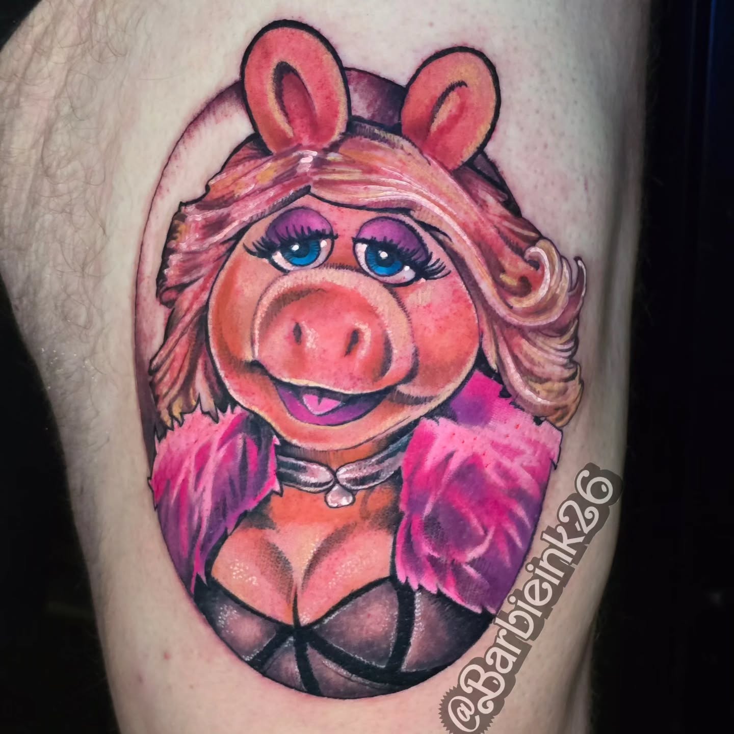 Glam Miss Piggy for Josh
Thank you so much for the opportunity 🙏 

Proudly made… — tattoo by Barbie Lavon, Troy, Michigan