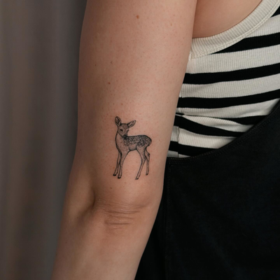 thank you, my deer 🦌🤍 — tattoo by Yana Liner, Culver City, California