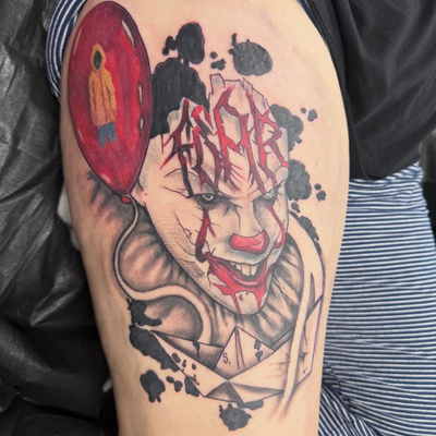 Started this pennywise today #tattoo #higherleveltattoosupply #horrortattoo #fus… — tattoo by Steven Radice, Chandler, Arizona