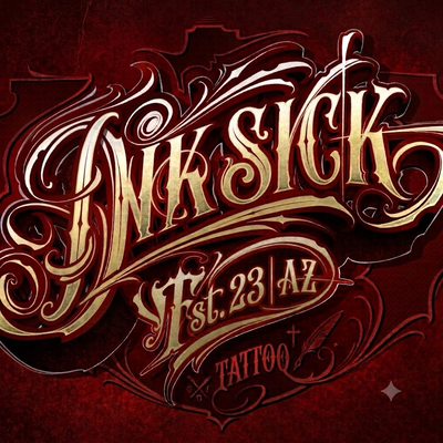 New logos for ink sick #tattoo #tattoocompany #tattoolovers #tattooartist #tatto… — tattoo by Steven Radice, Chandler, Arizona