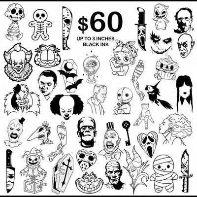 Flash Dealz any flash small and simple will be $60 2 -3 in. come by please and s… — tattoo by Joel Rosales, Pasadena, Texas