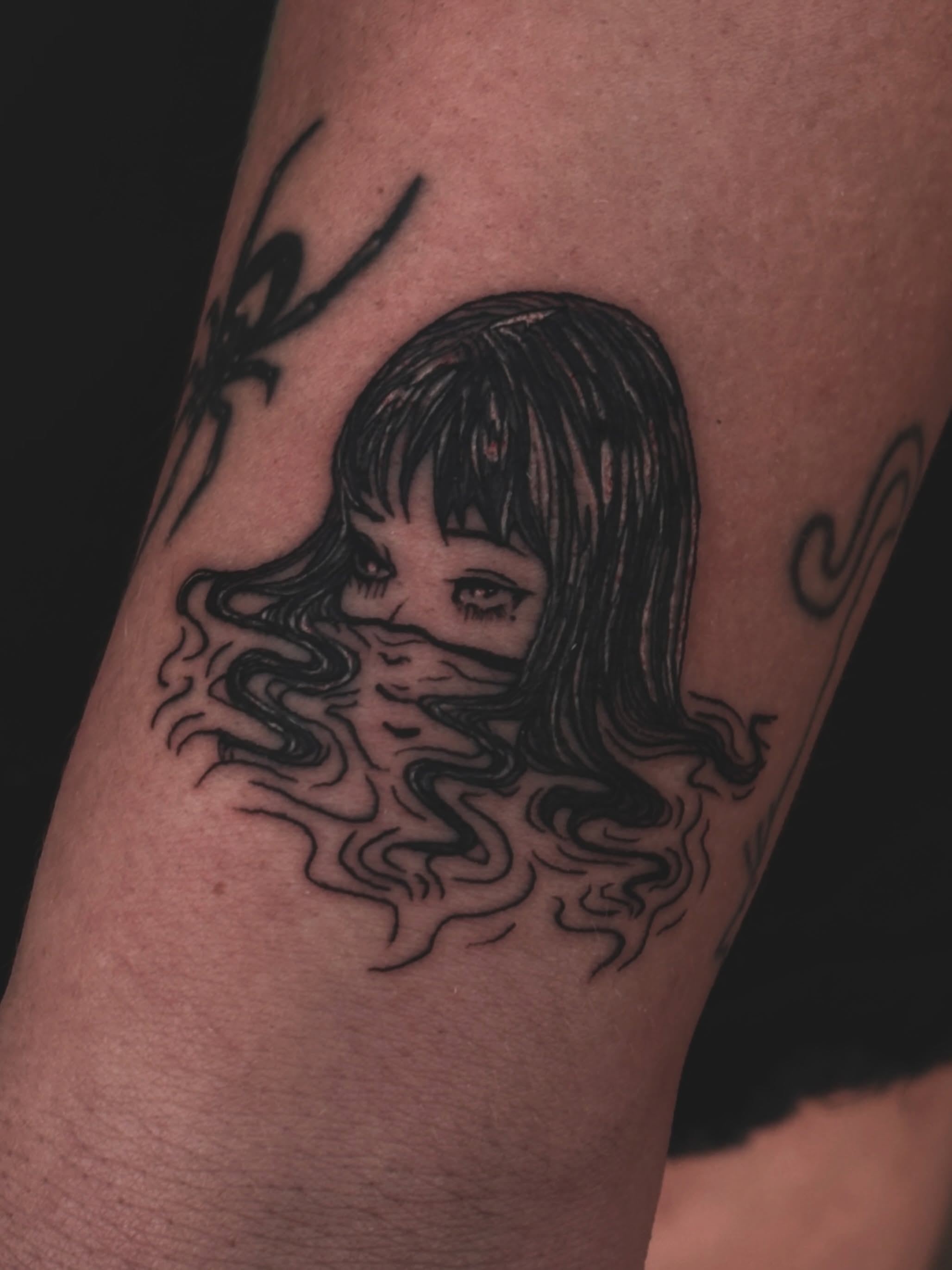 #tomie for @not_amimic_productions_ !! (not my design tho) — tattoo by Arika Amricachi, colton, CALIFORNIA