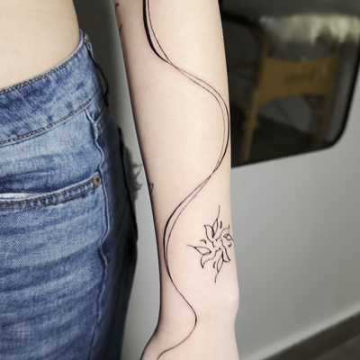 fine line — tattoo by Carlos Fuentes, loiza, puerto rico