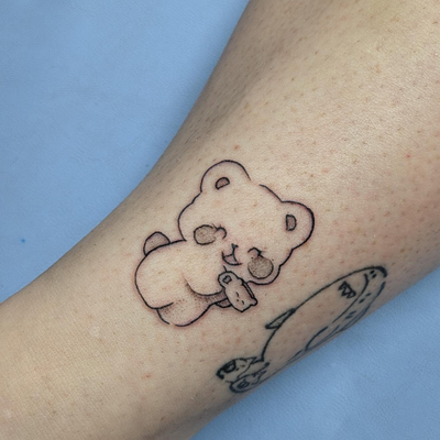 The shark in shark slippers to represent her brother is not my work, but we adde… — tattoo by Makayla Wallace, Shreveport, Louisiana