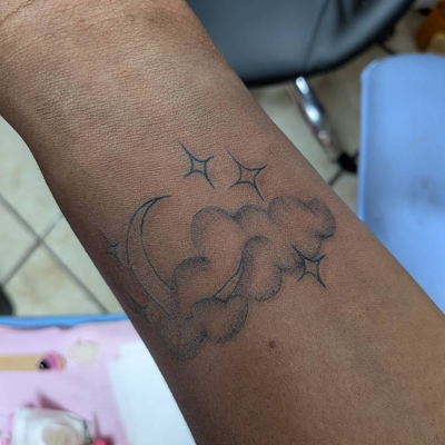I was honored to do her first tattoo 🌙✨
She picked a simple moon in some clouds… — tattoo by Makayla Wallace, Shreveport, Louisiana