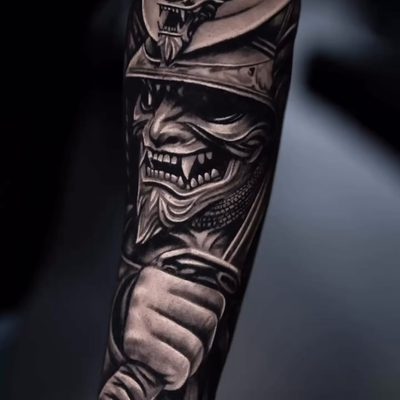 “El samurai camina en silencio y actúa con verdad.” #samurai #samuraitattoo #tat… — tattoo by Victor Moreno, Indian Trail, North Carolina