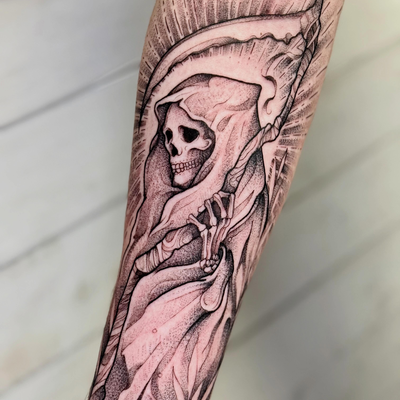 Non-flowery tattoo! Books open for July-August. Dm to book or click on the link … — tattoo by Diana Muresan, Phoenix, Arizona