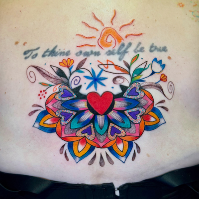 Cover up/rework tattoo that I did the other day! My client wanted to keep the wo… — tattoo by Diana Muresan, Phoenix, Arizona