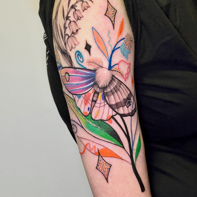 Thank you so much for coming and getting tattooed by me! My client asked for a m… — tattoo by Diana Muresan, Phoenix, Arizona