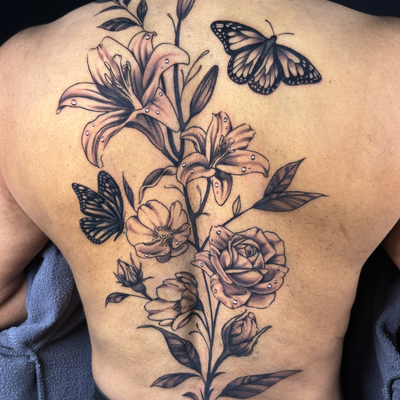 This was my first back piece <3 — tattoo by Morgan Penton, Dallas, Texas
