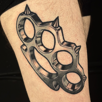 Chrome knuckles 👊🏻 — tattoo by Morgan Penton, Dallas, Texas