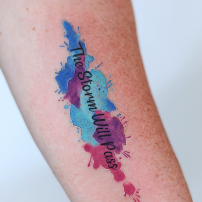 This Storm Will Pass 💙💜🩵🩷
Positive vibes only 🤍
@tattoobahar 
•
•
•
Done at… — tattoo by Bahar Matloubi, Toronto, Ontario