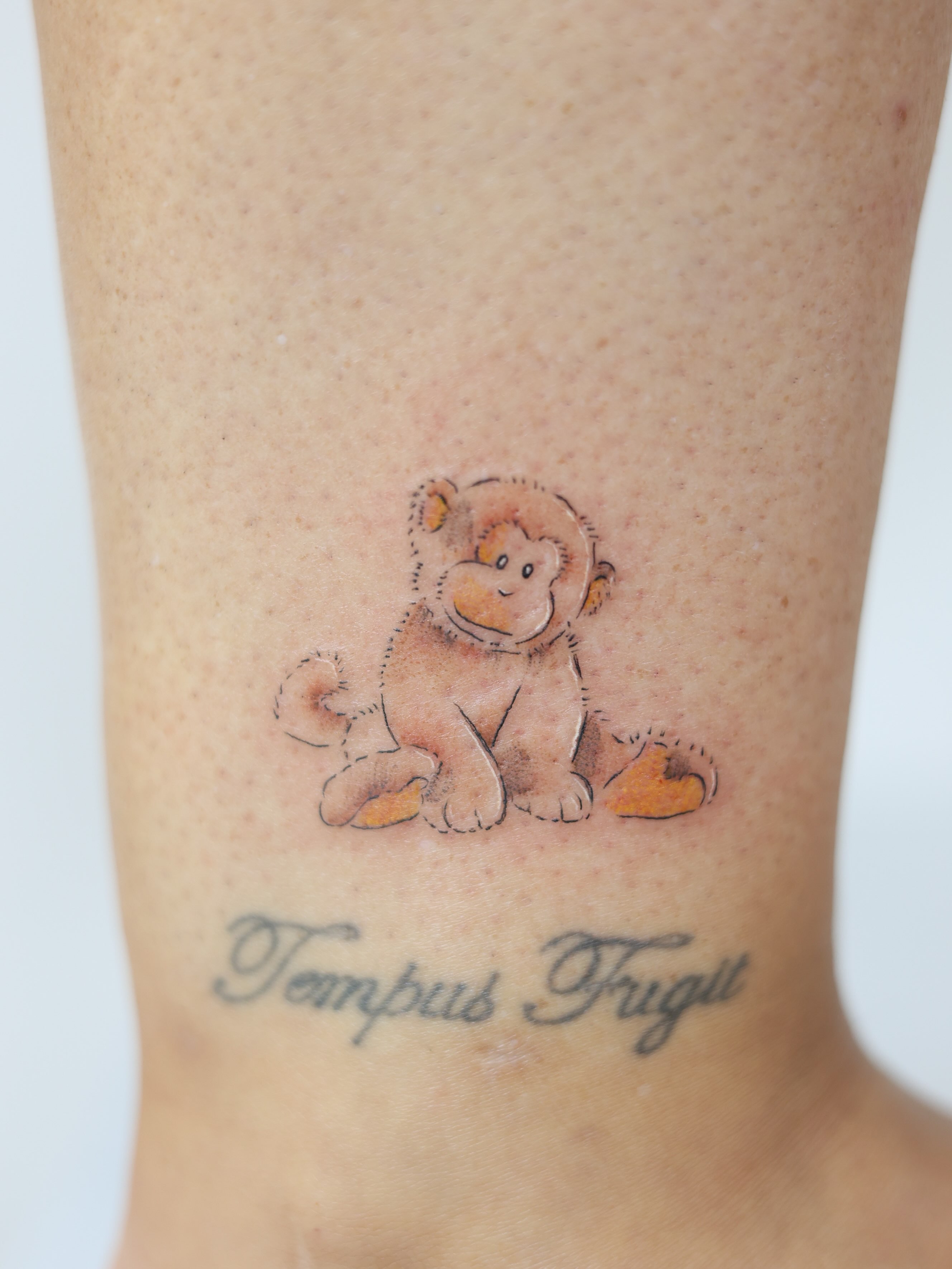 Stuffed Monkey 🐒 
@tattoobahar 
•
•
•
Done at @flamewiseink 
#monkeytattoo #stu… — tattoo by Bahar Matloubi, Toronto, Ontario