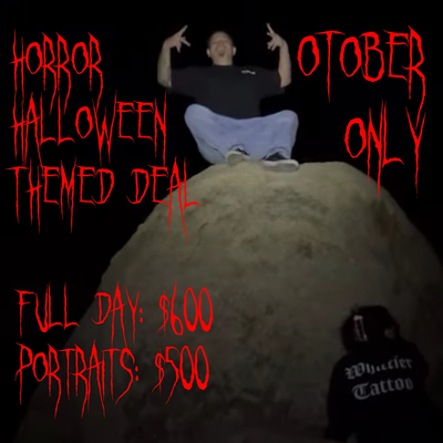🚨👻 OCTOBER ONLY!!!! Spooky season is right around the corner so it’s time for … — tattoo by Luis Belloso, Whittier, California